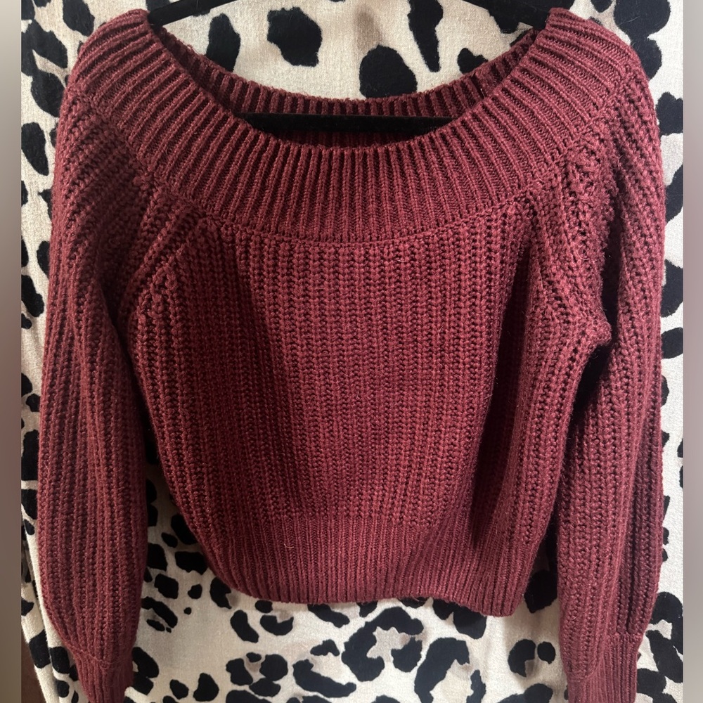 Forever 21 Maroon Crew Neck Sweater